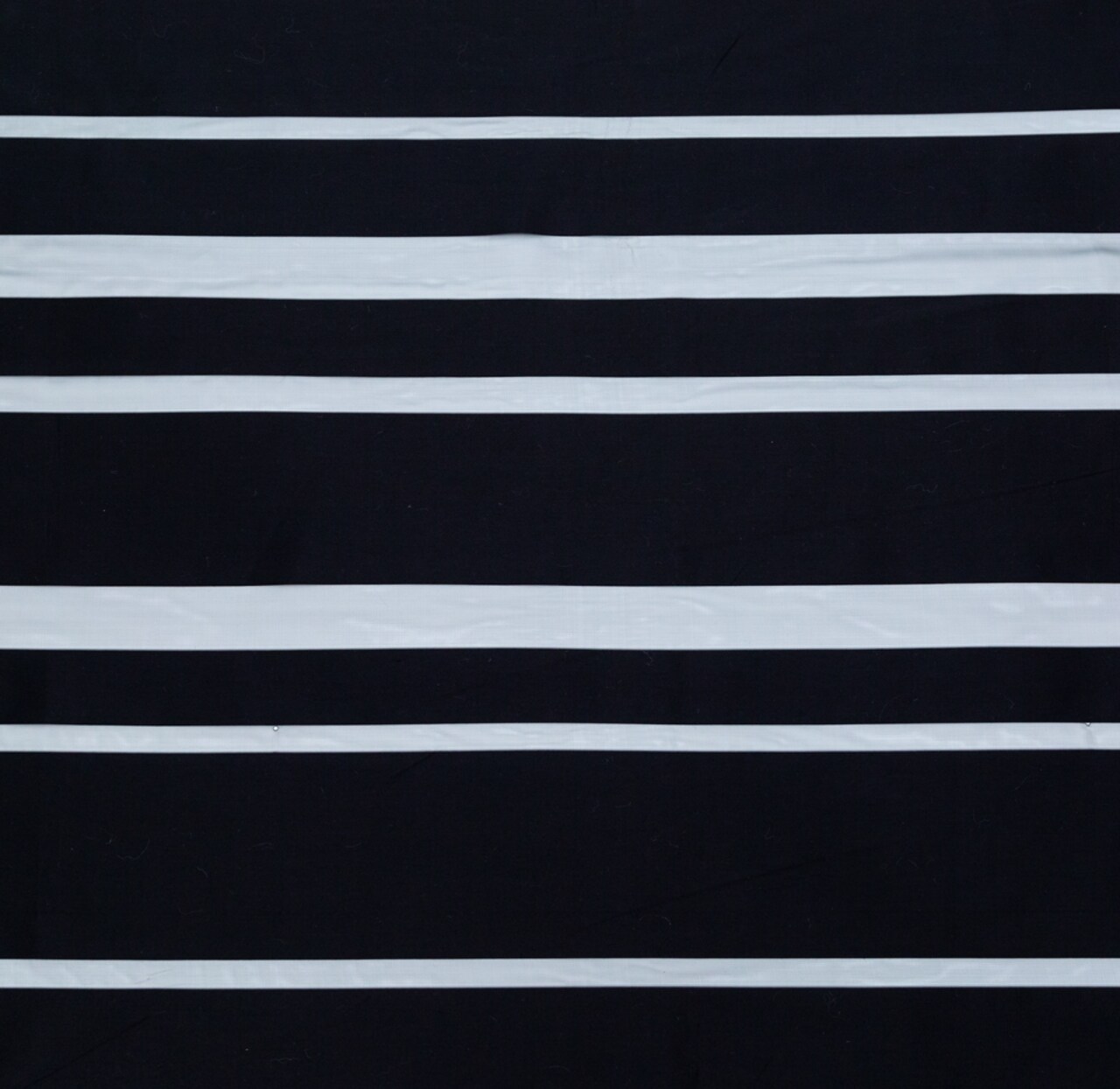 1 Yard Italian Black Cotton Awning Striped Polyester Organza Fabric
